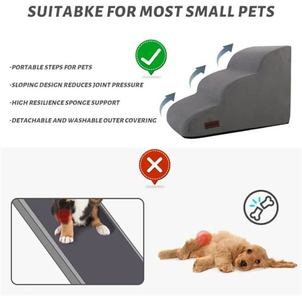 Dog Stairs for Small Dogs to get Beds or Couches, Non-Slip Sturdy Pet Steps